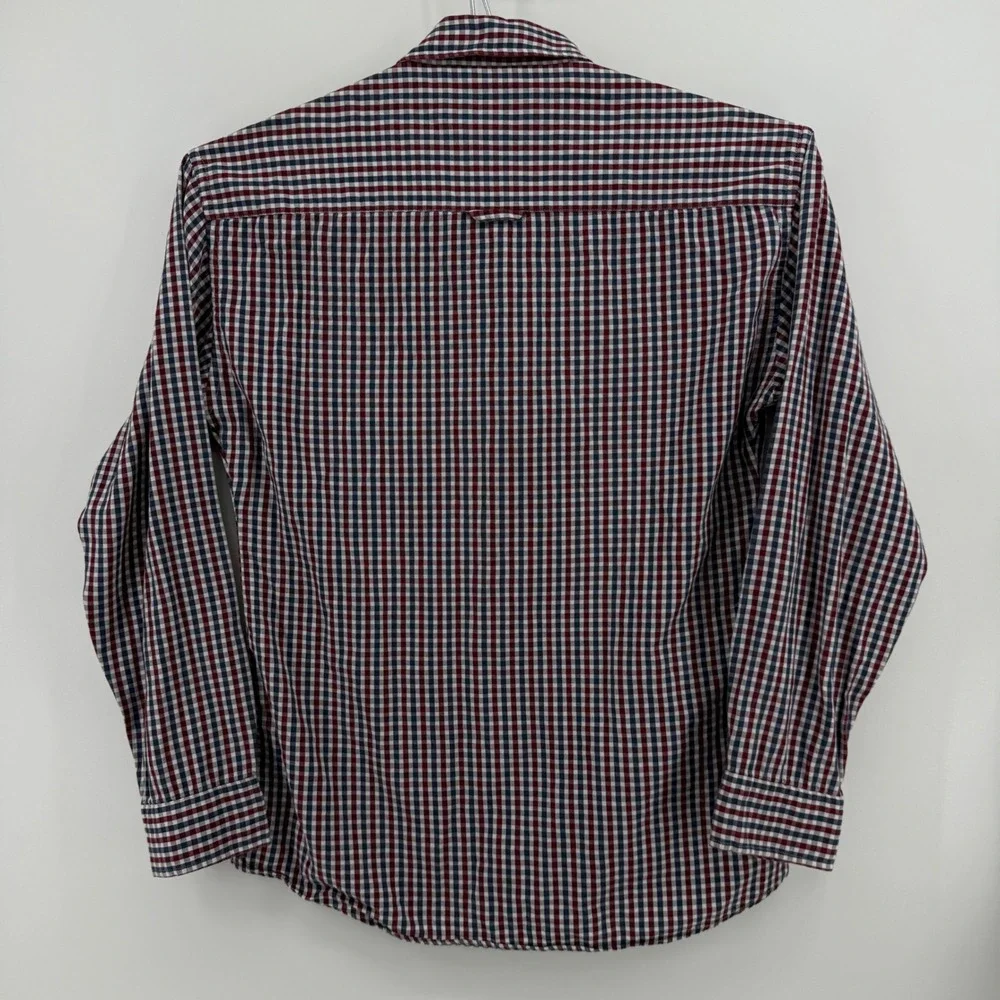 Pendleton Button Down Mens XL Navy Red Gingham Cotton Varsity Shirt